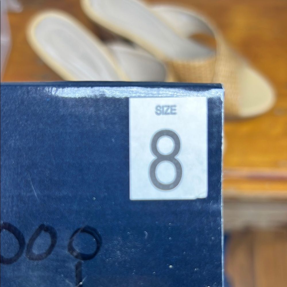 Andrew Geller Tan Wedge Sandals with Basketweave Design - Picture 8 of 10